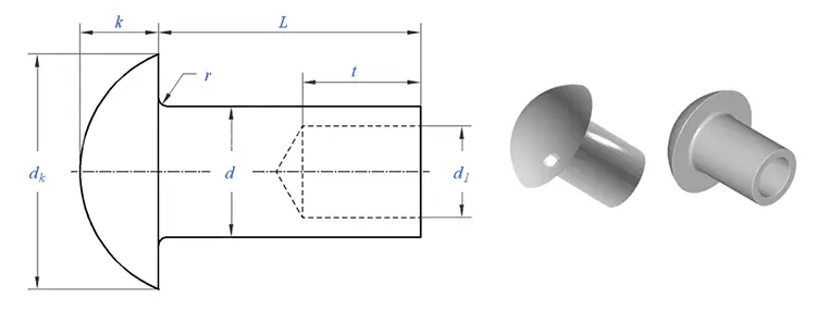 Round Head Semi Tubular Rivet